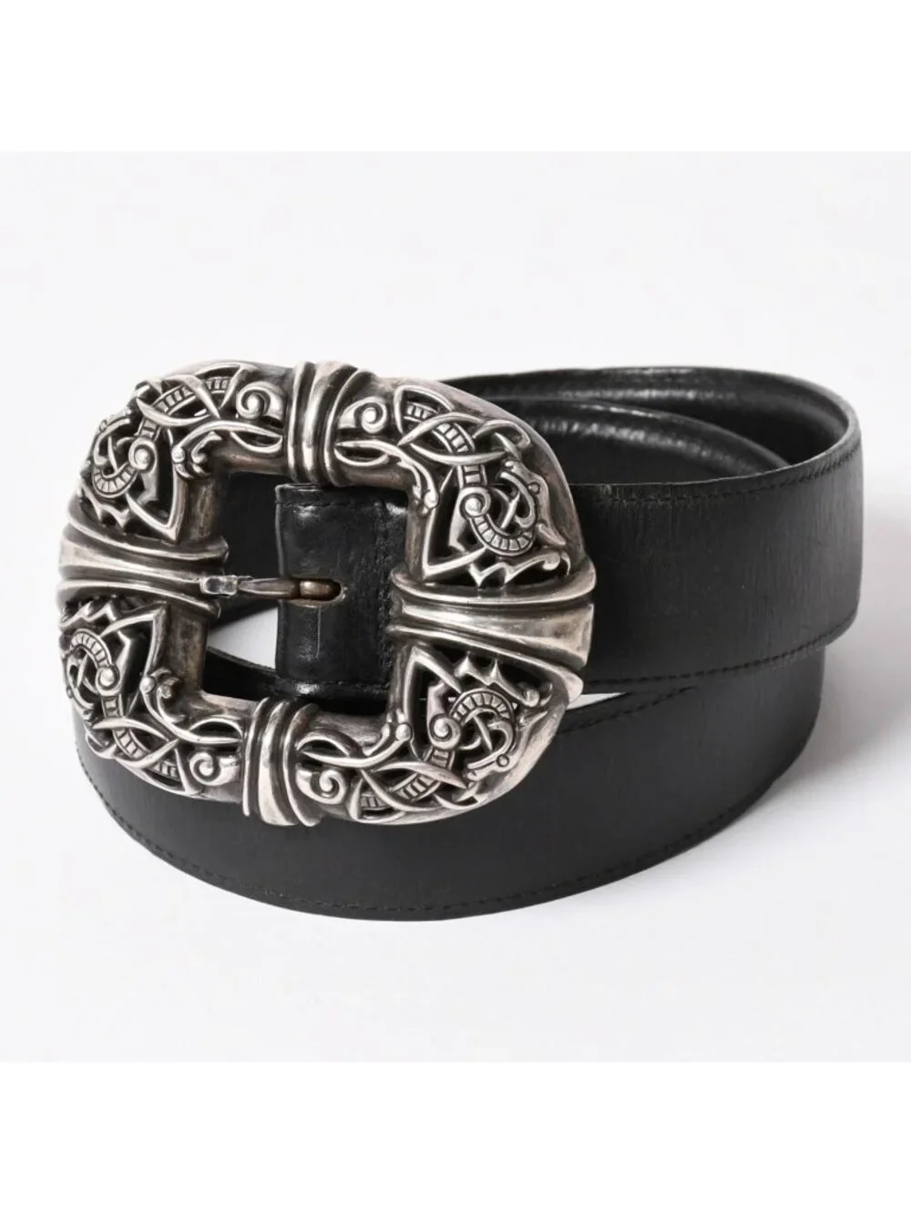 Chrome Hearts Celtic Center Bar Belt 925 Sterling Silver Leather 32
